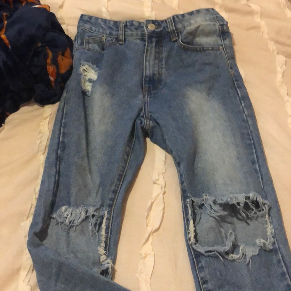 Distressed jeans